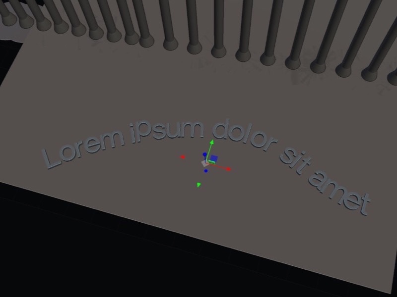 Extruded text following a curved bezier path on the build plate